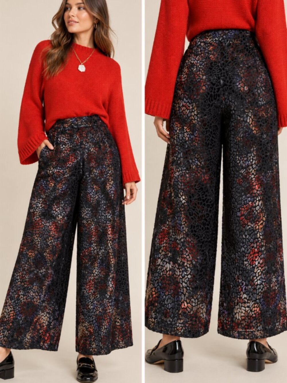 Kachel x Anthropologie Multicolor Leopard Burnout Pants Size 10 NEW